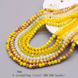 6mm Glass Beads Plating Color 6 Strands/bag 480pcs Rondelle Faceted Glass Beads Loose Spacer Beads For Jewelry Making DIY