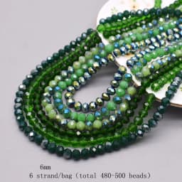 6mm Glass Beads Plating Color 6 Strands/bag 480pcs Rondelle Faceted Glass Beads Loose Spacer Beads For Jewelry Making DIY