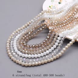 6mm Glass Beads Plating Color 6 Strands/bag 480pcs Rondelle Faceted Glass Beads Loose Spacer Beads For Jewelry Making DIY