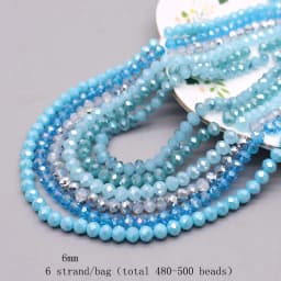 6mm Glass Beads Plating Color 6 Strands/bag 480pcs Rondelle Faceted Glass Beads Loose Spacer Beads For Jewelry Making DIY