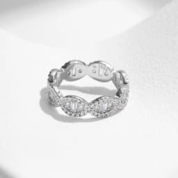 MODIAN 925 Sterling Silver Sparkling Geometric Clear Zirconia Eternity Band Stackable Rings For Women Fine Vacation Jewelry Gift