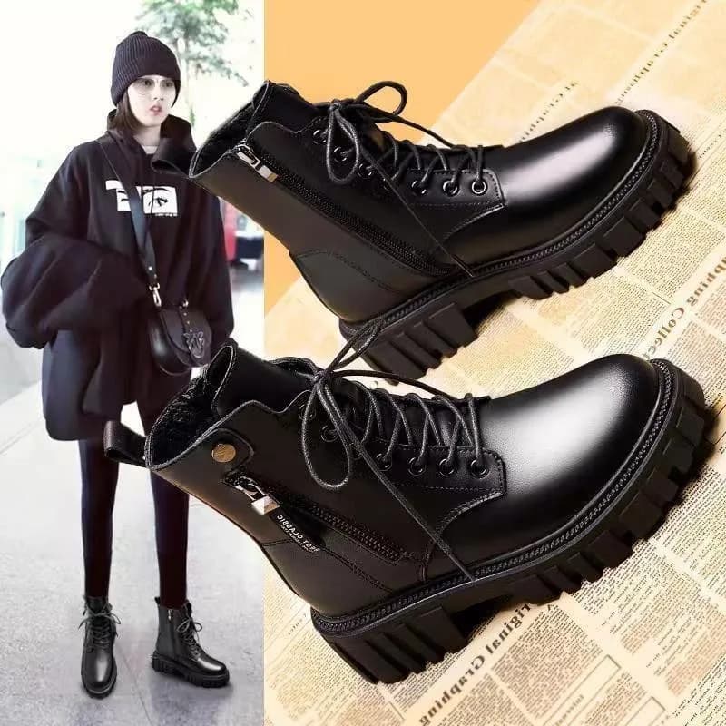 2024 New Boots Ladies Lace-Up Shoes for Women Warm Platform Zipper Ankle Boots Soft Women Shoes Winter Boots Fashion Botas Mujer
