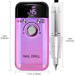 Professional 45000RPM Electric Portable Nail Drill Machine Rechargeable Low Noise Nail Sander File for Manicure Salon Tool