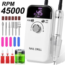 Professional 45000RPM Electric Portable Nail Drill Machine Rechargeable Low Noise Nail Sander File for Manicure Salon Tool