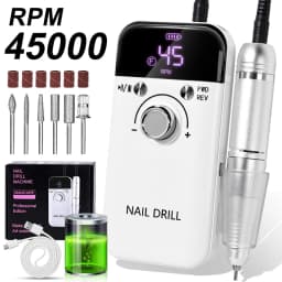 Professional 45000RPM Electric Portable Nail Drill Machine Rechargeable Low Noise Nail Sander File for Manicure Salon Tool
