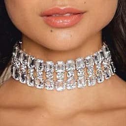 Bling Square Rhinestone Choker Necklace Exaggerate Accessories Luxury Women Statements Clavicle Chain Necklace Body Jewelry