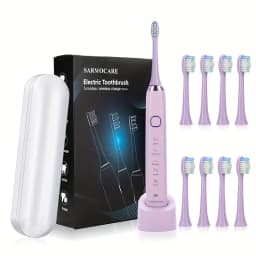 USB Rechargeable Electric Toothbrush Automatic Toothbrush for Adults with 5 Modes and 8 Replacement Brush Heads