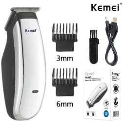 Kemei KM-666C Mini Hair Clipper Professional Beard Hair Trimmer Cutter Rechargeable Electric Hair Cutting Machine Hair Remover