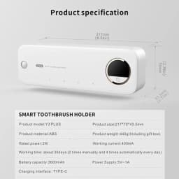 New UV Toothbrush Razor Storage Sterilizer Rechargeable Tooth Brush Holder Wall-Mount With LED Display Bathroom Accessori