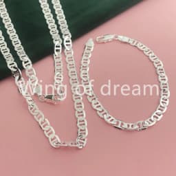 45-60CM 925 Sterling Silver 6MM Men's Necklace Bracelet Set Luxury Quality Jewelry Wholesale Accessories