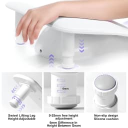 Upgraded U-Shaped Nail Arm Rest Adjustable Rotating Height Manicure Hand Rest Pillow Cushion for Nail Tech Salon Home Use