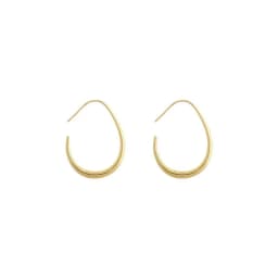 925 Sterling Silver Golden Ellipse Wedding Hoop Earrings For Women Ladies Luxury Female Jewelry Money 925 Jewellery
