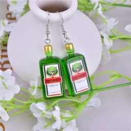 10pcs/pack Alcohol Jager Bottle Charms for Earring DIY Fashion Jewelry Accessories
