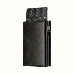 Men's Wallet with Zipper Coin Purse Automatic Pop-up Metal Credit Card Holder Minimalist RFID Blocking Business Card Wallet Idea