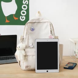 New Large Capacity School Bag Portable Solid Color Lightweight Backpack Adjustable Strap Canvas Travel Bag Unisex