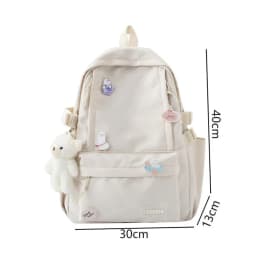 New Large Capacity School Bag Portable Solid Color Lightweight Backpack Adjustable Strap Canvas Travel Bag Unisex