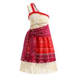 Halloween One-Shoulder Moana Girl Plays Cute Princess Sleeveless Clothing Plus Accessories Set Beach Family Party Birthday Gift