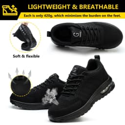 Lightweight Safety Shoes Women Men Air Cushion Work Sneakers Steel Toe Shoes Construction Safety Boots Anti-smash Work Shoes