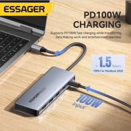 Essager USB C Hub With M.2 SSD Hard Disk Enclosure 6/7 in 1 PD100W USB3.2 10Gbps HDMI USB Type C Adapter for Macbook Pro Air PC