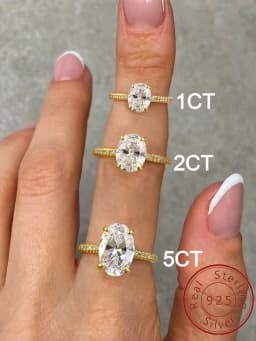 925 Sterling Silver Zirconia Gorgeous Shiny 1-5CT Oval Stone Ring For Women Engagement Wedding Luxury High Quality Fine Jewelry