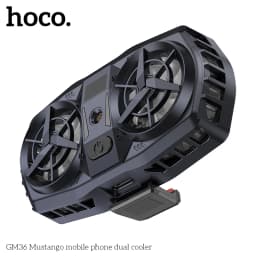 HOCO GM36 Dual Fan For Phone Ice Cooling Universal Mobile Phone Cooler Long Lasting Stronger Cooling Air Fan Digital Display