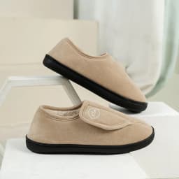 Litfun Winter Warm Cotton Slippers For Women Men Outdoor Anti-slip Faux Fur Cotton Shoes Indoor Soft Cozy Plush Flat House Shoes
