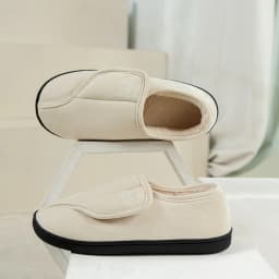 Litfun Winter Warm Cotton Slippers For Women Men Outdoor Anti-slip Faux Fur Cotton Shoes Indoor Soft Cozy Plush Flat House Shoes