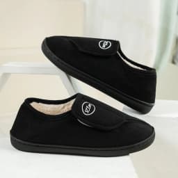 Litfun Winter Warm Cotton Slippers For Women Men Outdoor Anti-slip Faux Fur Cotton Shoes Indoor Soft Cozy Plush Flat House Shoes