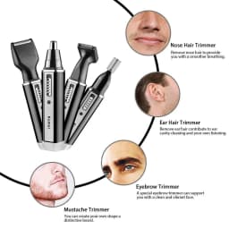KEMEI 6630 4in1 Rechargeable Nose Trimmer Beard Trimmer Ear Eyebrow Nose Hair Trimmer For Nose Ear Hair Removal Clean Machine