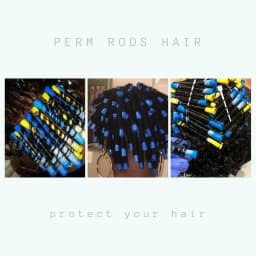 Perm Rods 60 pcs Small Size Hair Rollers for Natural Hair Long Short Hair Styling Tool Hair Curlers 0.35 inch Blue Color