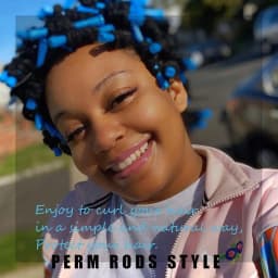 Perm Rods 60 pcs Small Size Hair Rollers for Natural Hair Long Short Hair Styling Tool Hair Curlers 0.35 inch Blue Color