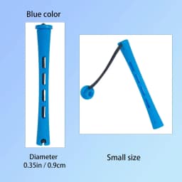Perm Rods 60 pcs Small Size Hair Rollers for Natural Hair Long Short Hair Styling Tool Hair Curlers 0.35 inch Blue Color