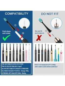 SEAGO Interdental Electric Toothbrush Replacement Head Compatible With SEAGO SG-575/551/507B/958/908/909/917/610/659/719/910/548