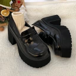 Retro Le Fu Shoes 2024 New Thick Soled High Heels Daily Luxury Women's Solid Color Temperament Mary Jane with Follow-up Shoes