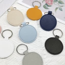 10Pcs Keychain DIY Craft Kit Round Keychains For Women PU Leather Blanks Key Rings Ideal For Holiday Gifts And Party Favors