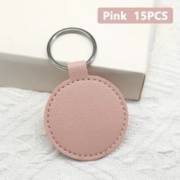 10Pcs Keychain DIY Craft Kit Round Keychains For Women PU Leather Blanks Key Rings Ideal For Holiday Gifts And Party Favors