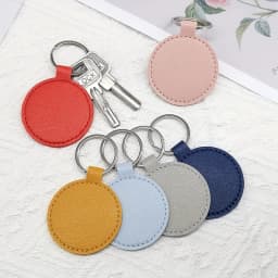 10Pcs Keychain DIY Craft Kit Round Keychains For Women PU Leather Blanks Key Rings Ideal For Holiday Gifts And Party Favors