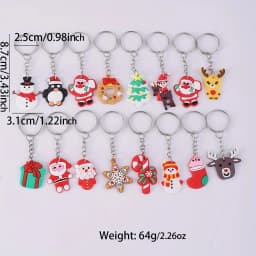 30/45Pcs (Mix) Random Style Christmas Gifts Keyring Ornament Purse Bag Accessories Keychain For Party Gift