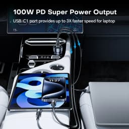 138W Car Charger Fast USB Type C Car Phone Charge 100W 65W 45W 35W PD3.0 PPS For iPhone 14 15 Samsung Laptops Tabet Car Adapter