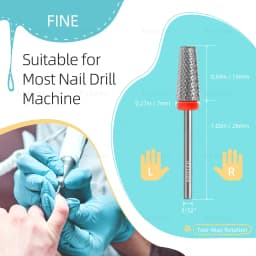 HYTOOS Tapered 5 in 1 Nail Drill Bit Cross Teeth Carbide Nail Bits Remove Gel Electric File Drills Machine Manicure Accessories