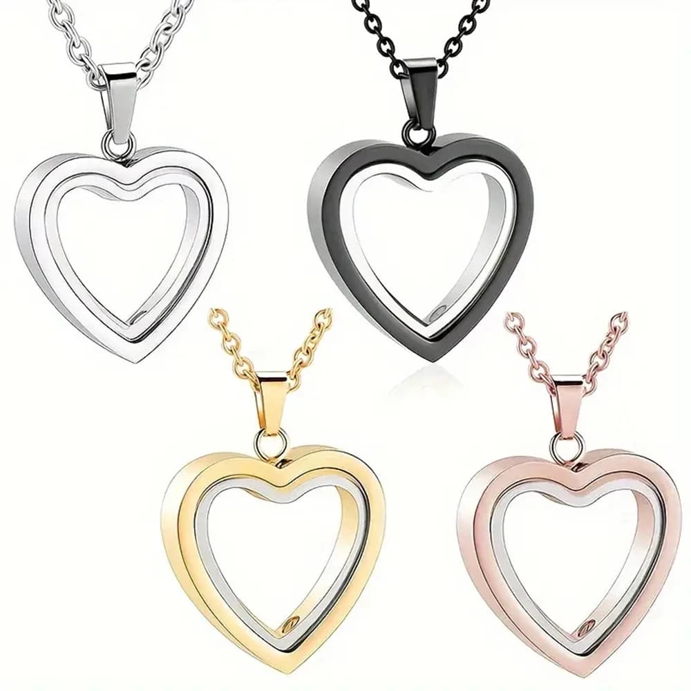 Glass Cremation Jewelry Necklace for Ashes Heart Memorial Lockets for Ashes Stainless Steel Keepsake Urn Ashes Pendants