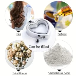 Glass Cremation Jewelry Necklace for Ashes Heart Memorial Lockets for Ashes Stainless Steel Keepsake Urn Ashes Pendants