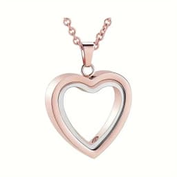 Glass Cremation Jewelry Necklace for Ashes Heart Memorial Lockets for Ashes Stainless Steel Keepsake Urn Ashes Pendants