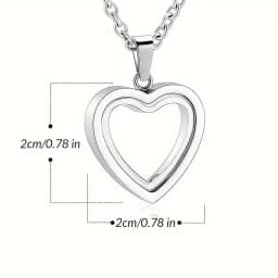 Glass Cremation Jewelry Necklace for Ashes Heart Memorial Lockets for Ashes Stainless Steel Keepsake Urn Ashes Pendants