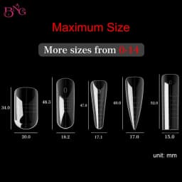BNG Nail Dual Forms for Poly Extension Gel Nail Forms for Builder Gel Reusable 15 Sizes Acrylic Nail Molds Sets for Manicure