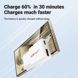 ACEFAST EU 30W GaN Ultra Thin Fast Charging USB C Phone Charger For iPhone 16/15 Pro Max PD QC3.0 Travel Adapter For Samsung S24