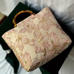 1pcs Canvas Tote Bag Double-Side Embroidery & Handmade Large Capacity Commuter Work Bag Durable Canvas Lightweight Spacious