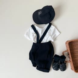 Summer Korean UNITIM Baby Boys 2PCS Clothes Set Cotton Short Sleeve T-shirts Strap Thin Shorts Suit Infant Boys Outfits