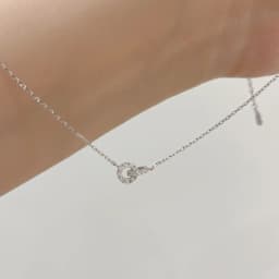 New S925 Silver Round Choker Zircon For Women Fashion Chain Minimalist Dainty Double Circle Pendant Necklace Neck Fine Jewelry