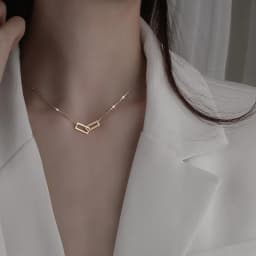 New S925 Silver Round Choker Zircon For Women Fashion Chain Minimalist Dainty Double Circle Pendant Necklace Neck Fine Jewelry